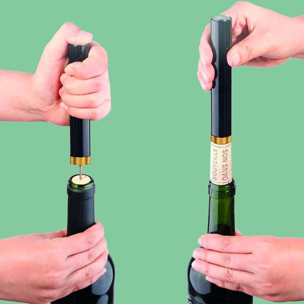 Kit Tire-bouchon à Pression D’air 2-en-1 – Avec Aérateur De Vin, Pour Ouvrir Les Bouteilles Sans Effort